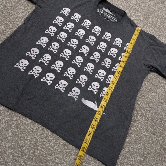 Atticus Blink 182 skulls grey crewneck cotton tee shirt - Picture 8 of 10